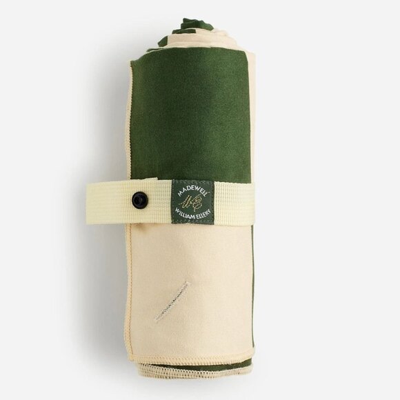Madewell x William Ellery Microfiber Towel Slowtide Green Cream 30"x 60" - Picture 2 of 11